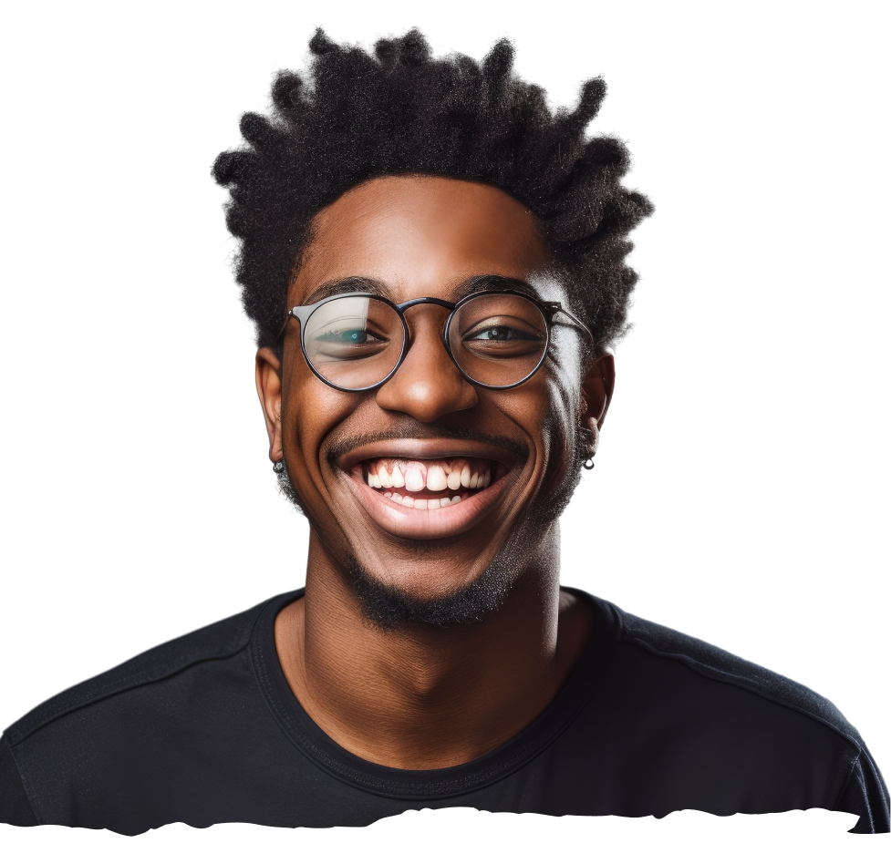 A smilling young african student